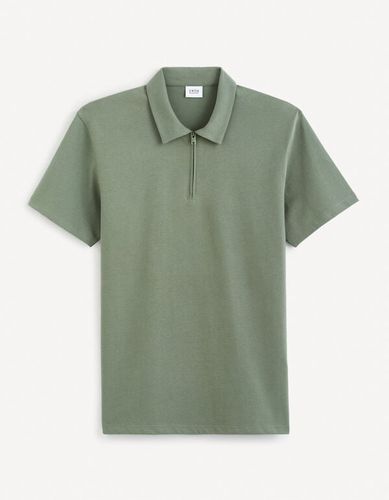 Polo jersey coton mélangé - vert - celio - Modalova