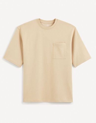 T-shirt oversize col rond - beige - celio - Modalova