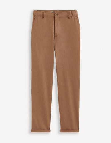 Pantalon straight en lin mélangé - celio - Modalova