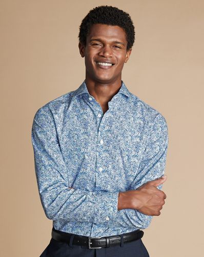 Chemise En Tissu Liberty À Motif Linéaire - Cobalt par - Charles Tyrwhitt - Modalova