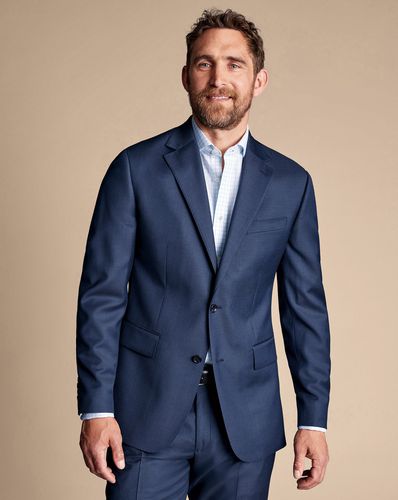 Veste De Costume En Sergé Extensible Naturel - par - Charles Tyrwhitt - Modalova