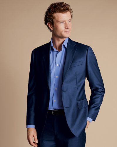 Veste De Costume Naturellement Extensible En Sergé - Bleu Moyen en par - Charles Tyrwhitt - Modalova