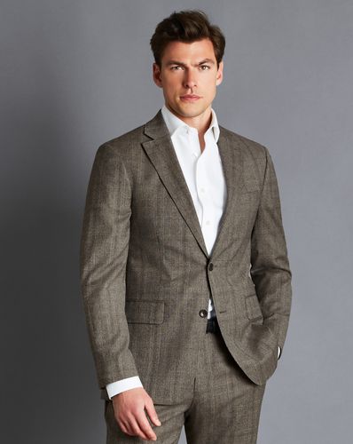 Veste De Costume À Carreaux Prince-De-Galles - Grège en par - Charles Tyrwhitt - Modalova