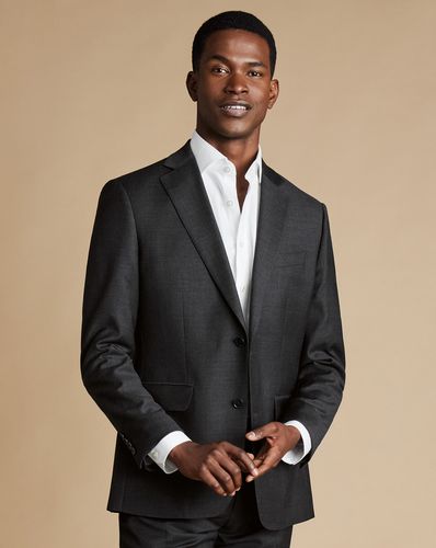 Veste De Costume En Sergé Naturellement Extensible - Gris Anthracite en par - Charles Tyrwhitt - Modalova