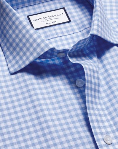 Chemise À Carreaux En Sergé Sans Repassage - Bleuet par - Charles Tyrwhitt - Modalova