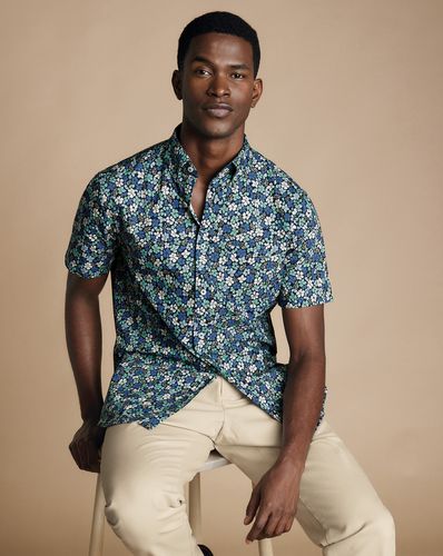 Chemise À Motif Floral À Manches Courtes Et Col Boutonné Sans Repassage - Moyen par - Charles Tyrwhitt - Modalova