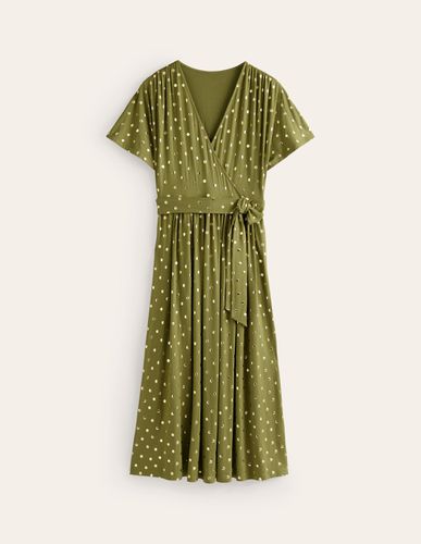 Robe portefeuille midi façon kimono en jersey - Boden - Modalova