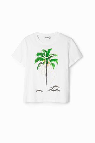 T-shirt palmier peint à la main - Desigual - Modalova