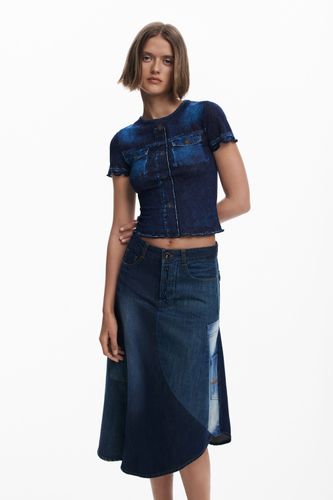 Jupe en denim patchwork - Desigual - Modalova
