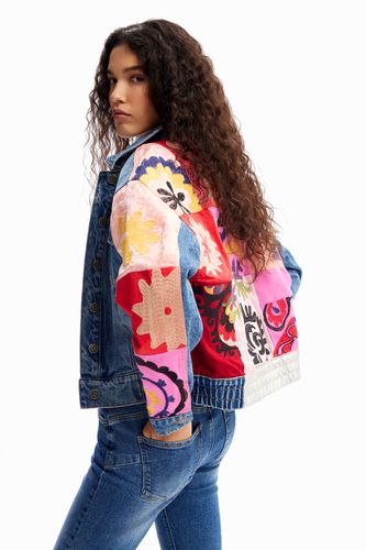 Veste jean courte patchwork - Desigual - Modalova