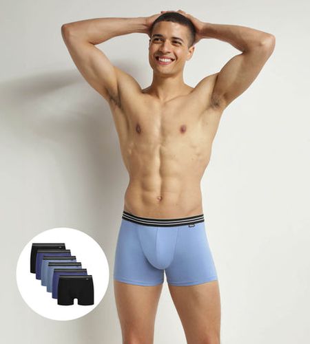 Lot de 6 boxers en coton stretch Noir et Eco - Masculin - Taille 4 - DIM - Modalova