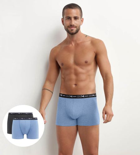 Lot de 2 Boxers Bleu et et à ceinture contrastée Coton Stretch - DIM - Modalova