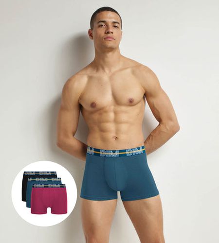 Lot de 3 boxers coton stretch à ceinture 3D Noir Rouge Powerful - Masculin - Taille 3 - DIM - Modalova