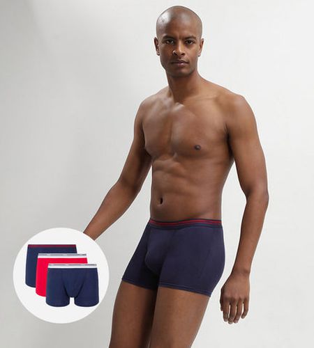 Lot de 3 boxers coton stretch Denim et Rouge Lave Daily Colors - Masculin - Taille 3 - DIM - Modalova