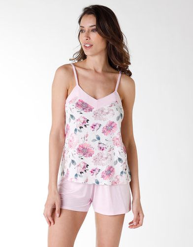 Pyjama court en coton modal, fleurs sur fond - Féminin - Taille 40/42 - Lovable - Modalova