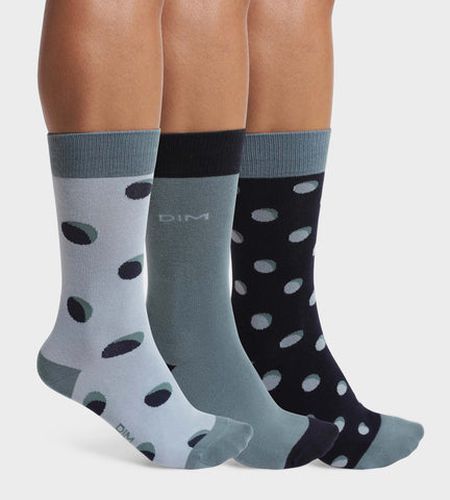 Lot de 3 paires de chaussettes à pois Fougère Coton Style - Masculin - Taille 39/42 - DIM - Modalova