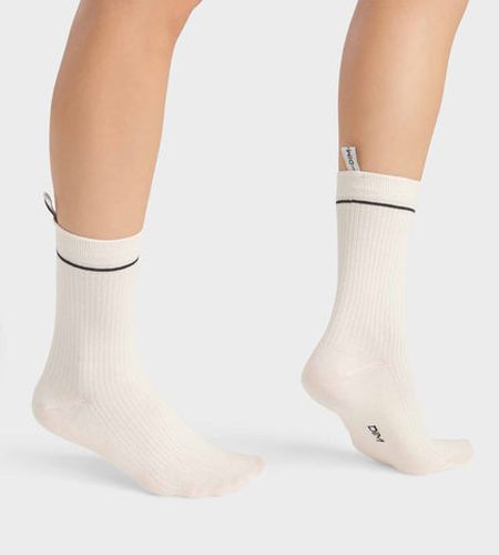 Chaussettes unisexes en coton modal côtelé Crème Icons - DIM - Modalova