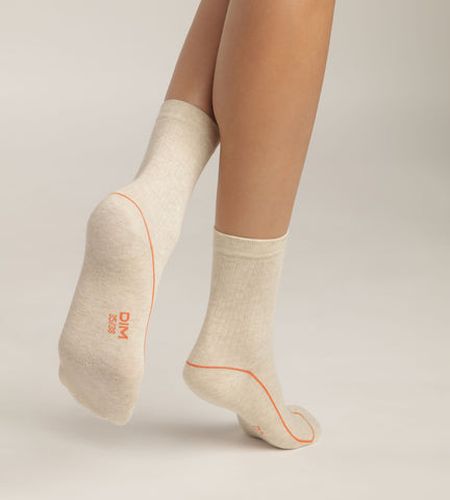 Chaussettes en coton côtelé Acier avec liseré coloré Mode - DIM - Modalova