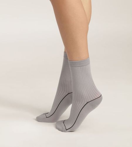 Chaussettes en coton côtelé Beige avec liseré coloré Mode - Féminin - Taille 35/38 - DIM - Modalova