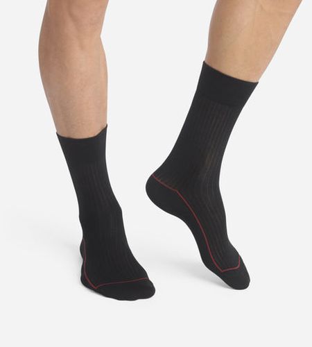 Chaussettes en coton côtelé à liseré coloré Mode - DIM - Modalova