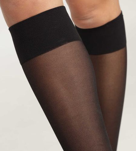 Mi-bas en voile transparent avec trait contrasté Style - DIM - Modalova