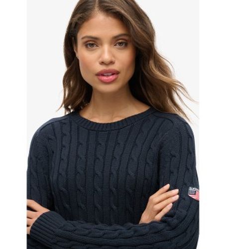 W6110610A Pull Slouchy Cable (S), Casuel, Coton, Marine - Superdry - Modalova