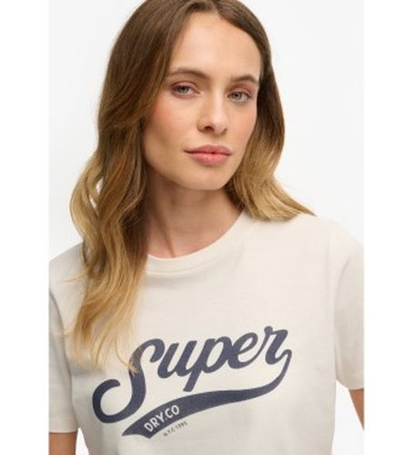W1011869A T-shirt Varsity Script crème (L), Casuel, Coton, Manche courte - Superdry - Modalova