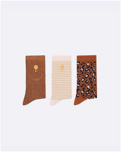 Chaussettes écrues & léopard - FAGUO - Modalova