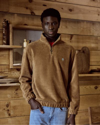 Sweat camel col montant zippé - FAGUO - Modalova