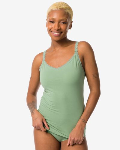 Débardeur Stretch Coton Avec Dentelle () - HEMA - Modalova