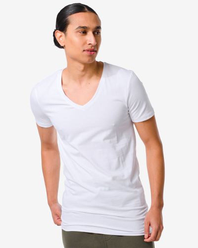 T-shirt Slim Fit Col En V Profond - Extra Long () - HEMA - Modalova