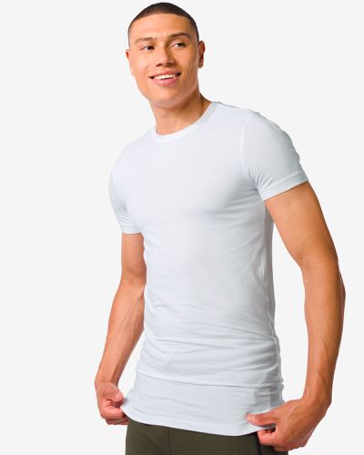 T-shirt Slim Fit Col Rond - Extra Long Avec Bambou () - HEMA - Modalova