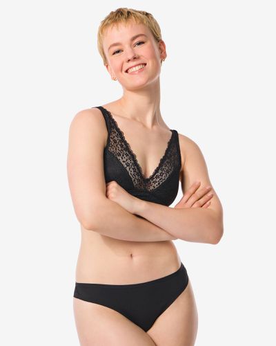 Slip Brésilien Coton Avec Dentelle () - HEMA - Modalova