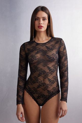 Intricate Surface Long Sleeve Bodysuit in Lace Woman Black Size S - Intimissimi - Modalova