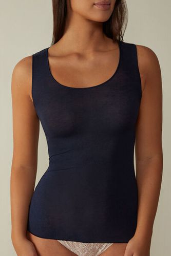 Modal Cashmere Ultralight Wide-Shoulder Top Woman Blue Size S - Intimissimi - Modalova
