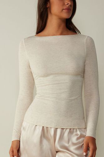 Crewneck Top in Modal Light with Cashmere Lamé Woman Pale Pink Size S - Intimissimi - Modalova