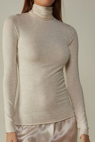 Turtleneck Top in Modal Light with Cashmere Lamé Woman Size M - Intimissimi - Modalova