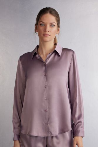 Long Sleeve Silk Shirt Woman Violet Size L - Intimissimi - Modalova
