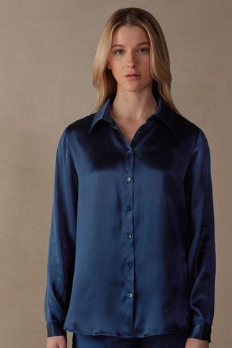 Long Sleeve Silk Shirt Woman Blue Size L - Intimissimi - Modalova