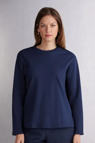 Long Sleeve Top in Cotton Woman Blue Size L - Intimissimi - Modalova
