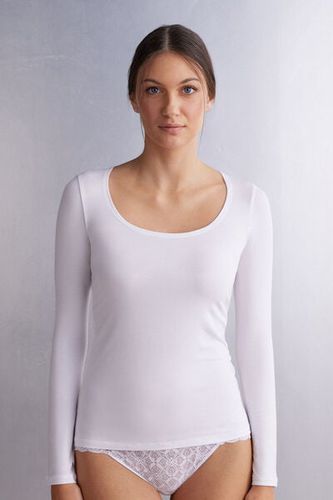 Long Sleeve Scoop Neck Top in Micro-modal Woman White Size M - Intimissimi - Modalova