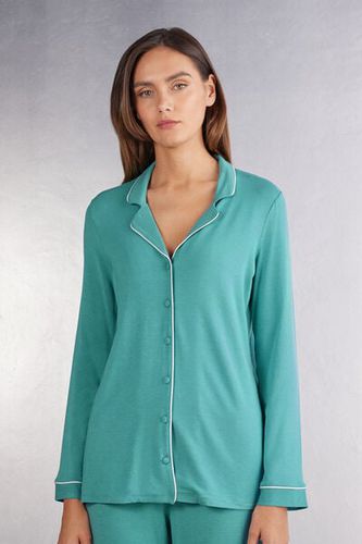 Long-Sleeve Micromodal Pajama Top Woman Blue Size M - Intimissimi - Modalova