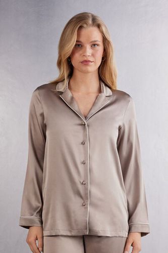 Menswear Cut Silk Jacket Woman Natural Size L - Intimissimi - Modalova