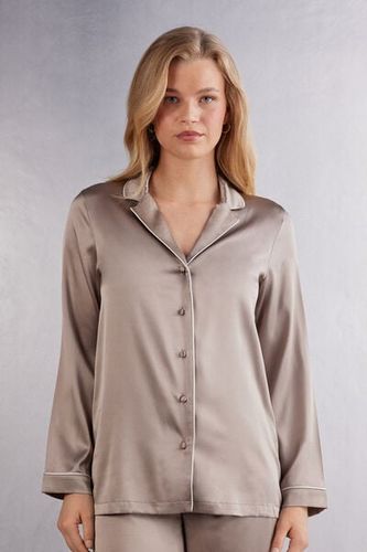 Menswear Cut Silk Jacket Woman Natural Size M - Intimissimi - Modalova