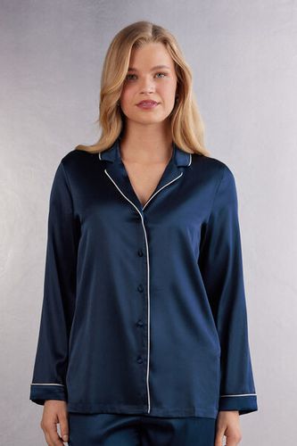 Menswear Cut Silk Jacket Woman Blue Size S - Intimissimi - Modalova