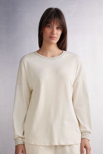 Creamy Stripes Long Sleeve Top Woman Natural Size S - Intimissimi - Modalova