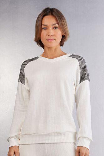 Royal Elegance Long Sleeve V-neck Top Woman White Size S - Intimissimi - Modalova