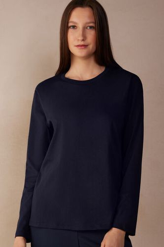 Superior Cotton Oversized Long Sleeve Top Woman Blue Size M/L - Intimissimi - Modalova