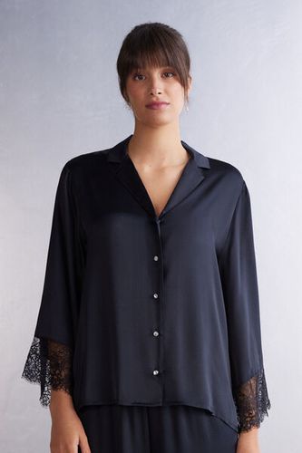 Living in Luxe Menswear Cut Long Sleeve Silk Shirt Woman Size L - Intimissimi - Modalova
