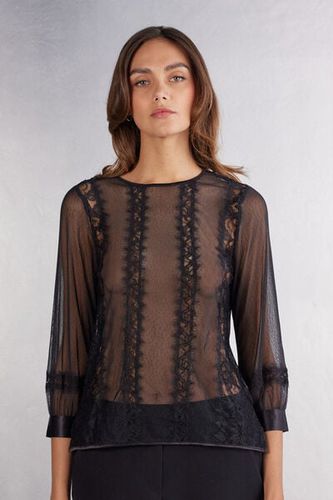 Her Beauty Lace and Tulle Long Sleeve Top Woman Black Size S - Intimissimi - Modalova